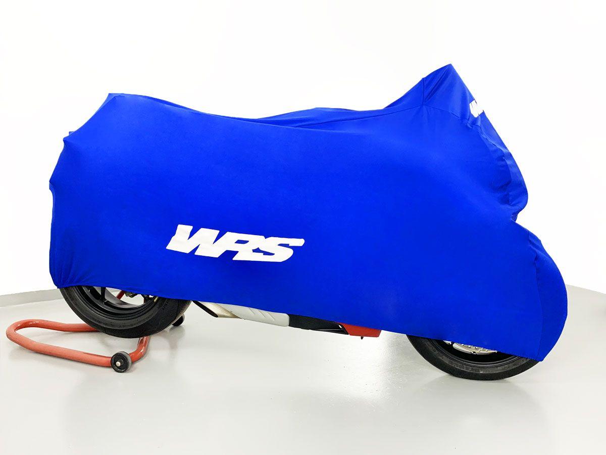 UNIVERSAL BLU MOTORCYCLE COVER WITH WHITE LOGO